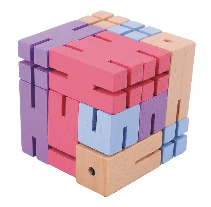 Fridolin 3D Дървен Логически пъзел -Кубче Конструктор*****Boy 3-17343