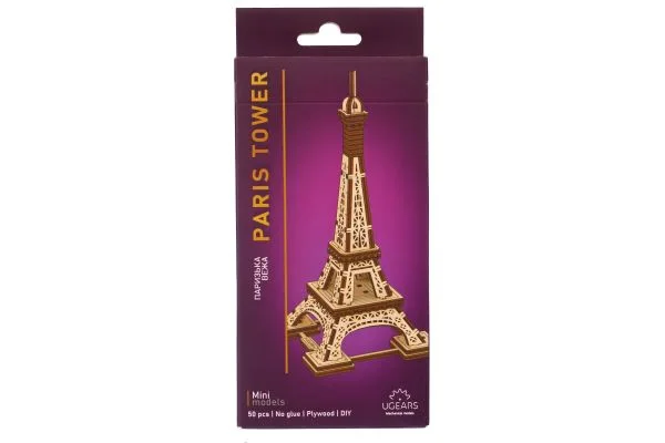 Ugears Айфеловата кула Париж-3Д мини модел-пъзел - 70249