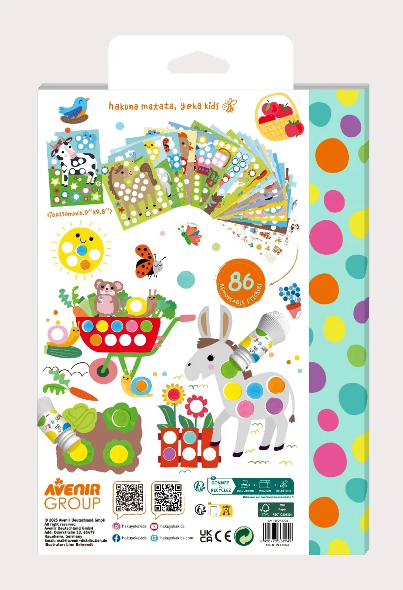 Haku Yoka Dots4Fun Книжка Оцветяване-Ферма HY253224