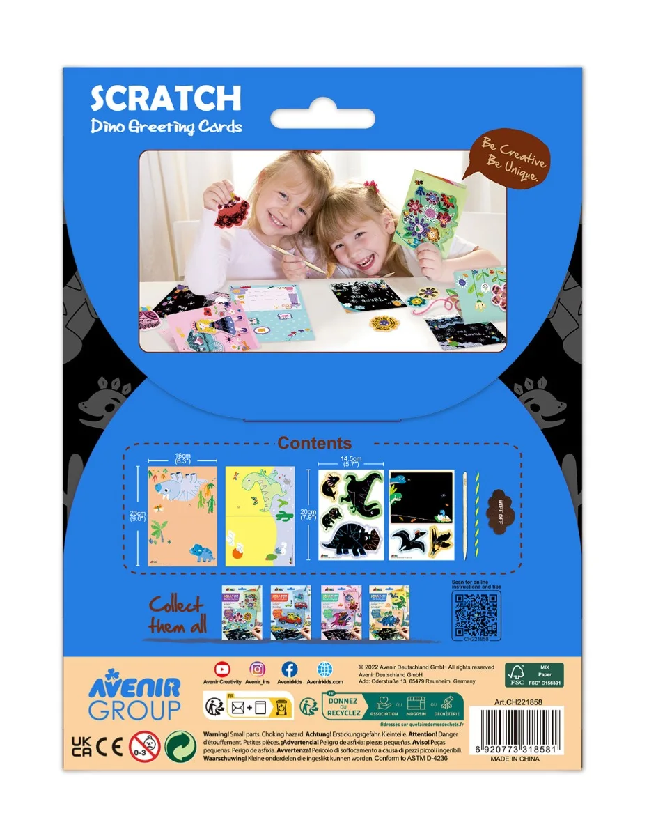 Avenir Скреч Картички-Динозаври-CH221858