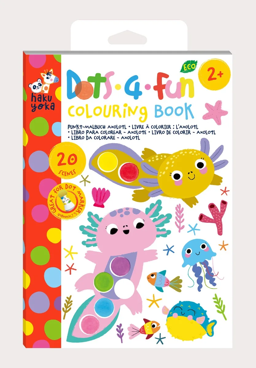 Haku Yoka Dots4Fun Книжка Оцветяване-Аксолотъл HY253222