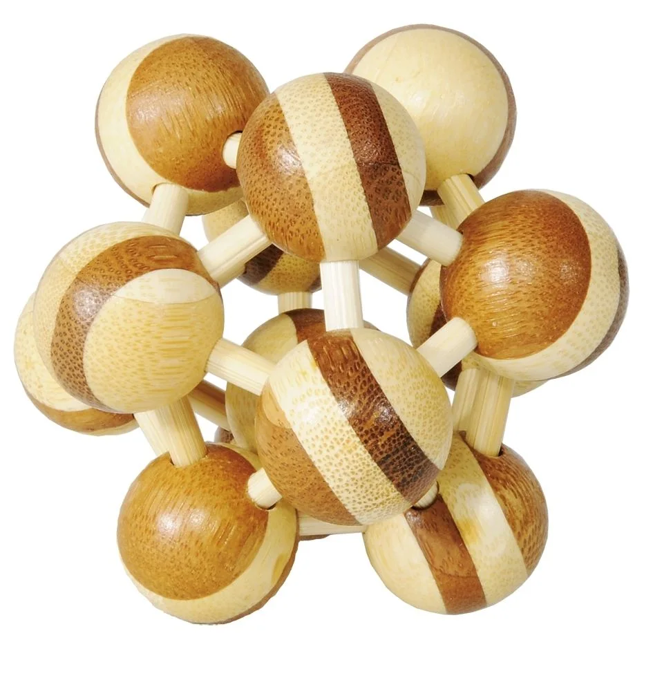 Fridolin 3D Логически Бамбуков Пъзел Atom*** - two colour -17459