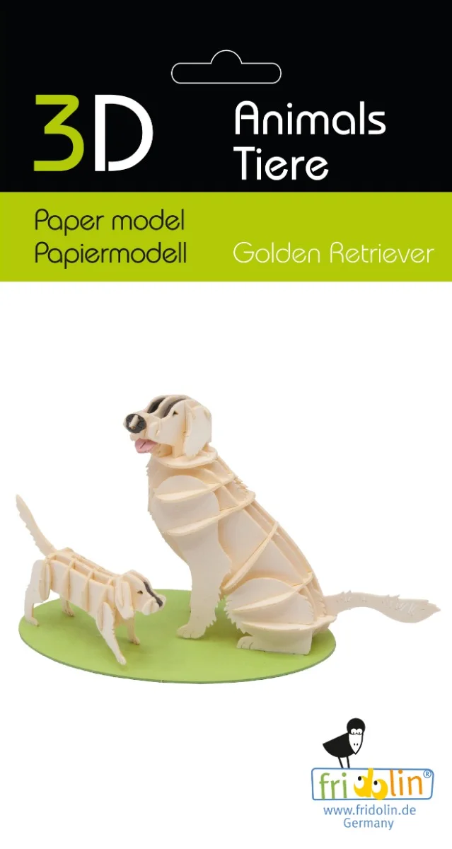 Fridolin 3D Модел за сглобяване от картон-GOLDEN RETRIEVER-11717