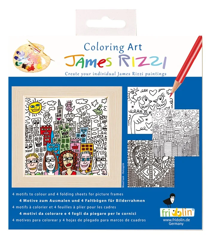 Fridolin Рисунка в рамка-James Rizzi-4 рис.-Оцве -11153