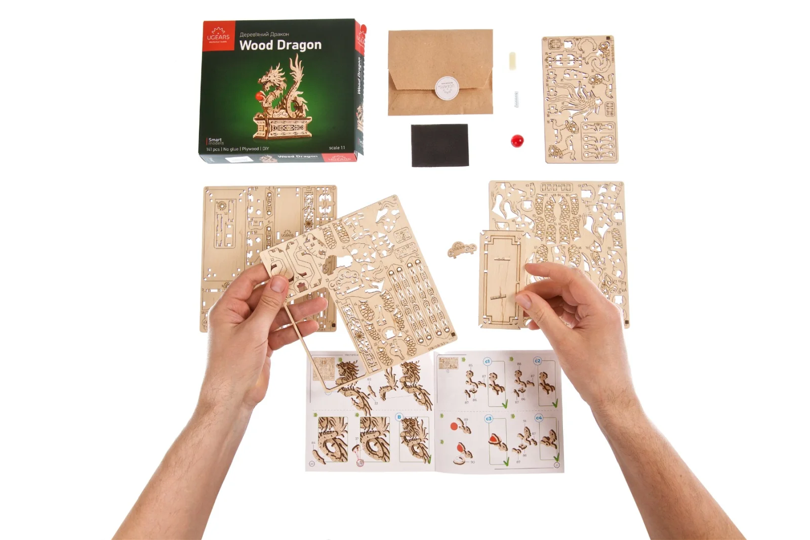 Ugears Wood Dragon Дракон-3Д пъзел- Механичен модел-Дърво&nbsp;- 70259