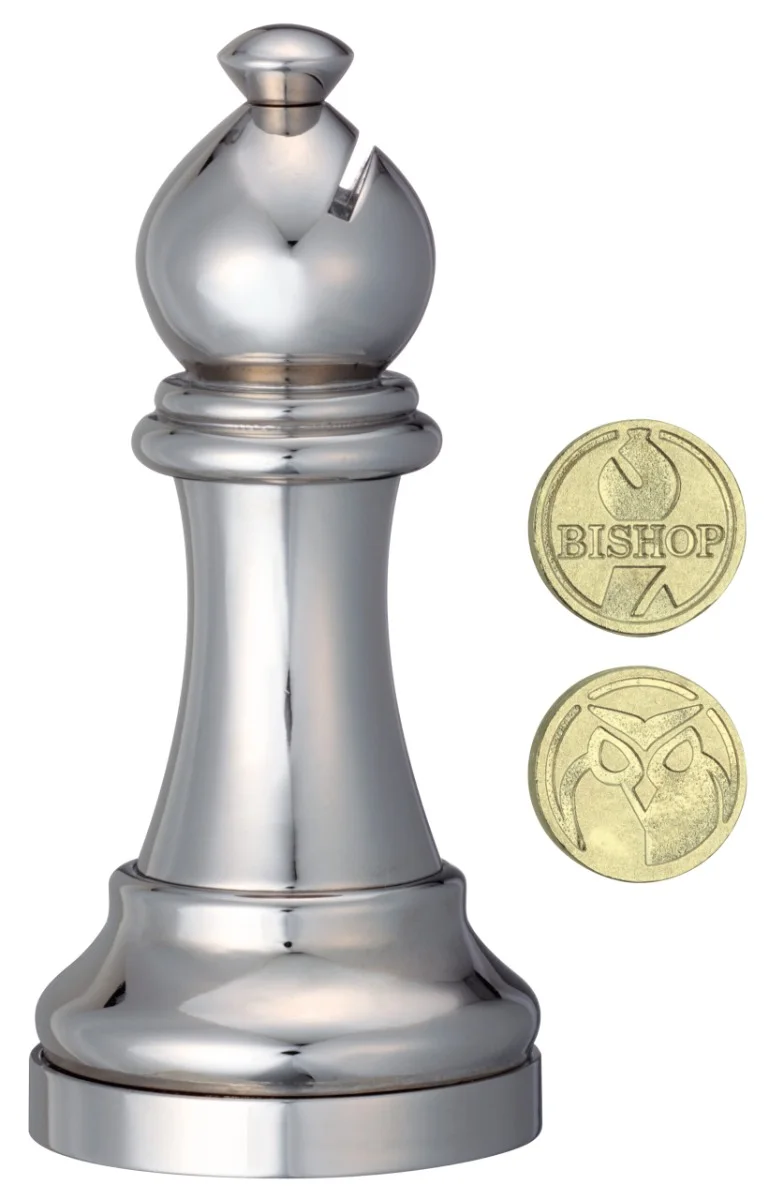 Hanayama Huzzle Cast Chess Bishop-ОФИЦЕР-сребърна шахматна фихура