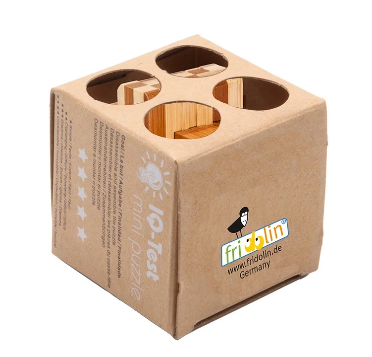 Fridolin 3D Логически Бамбуков Пъзел*****-Cross Blocks-ЕКО -17846