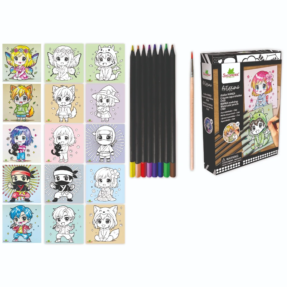Sycomore Manga-S-Рисувам Манга-Chibi-с водни моливи