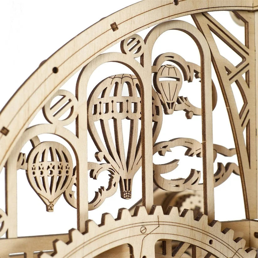 Ugears Aero Clock - Стенен часовник с махало-3Д пъзел-Дърво&nbsp;- 70154