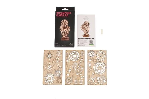 Ugears Steampunk Clock-Стиймпънк часовник -3Д мини модел - 70219
