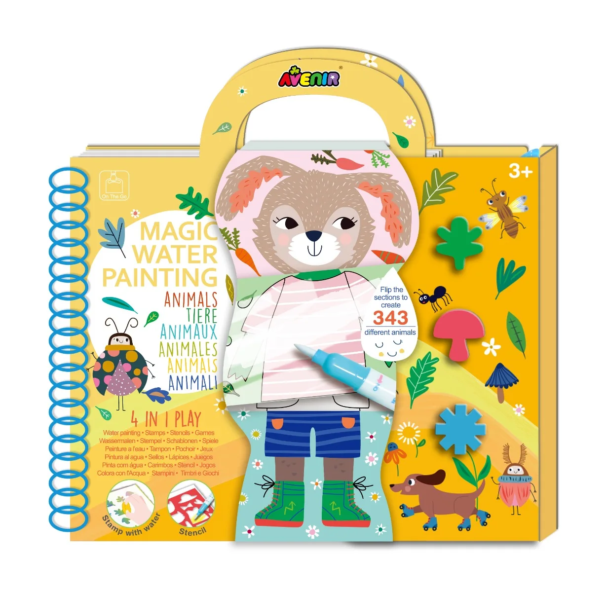 Avenir Книга Игра-ЖИВОТНИ-4 в1-Рисуване,Печати,Шаблони-CH221896