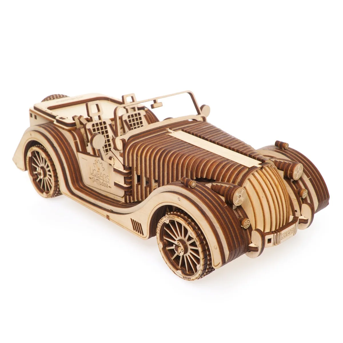 Ugears 3D Дървен пъзел Roadster VM-01 &ndash; Механичен автомобил - 70052