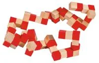 Fridolin 3D Дървен Логически пъзел Master Cube - натур/червено-17192