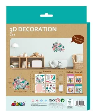 Avenir 3Д Decoration-картонен пъзел за сглобяване-КОТКА-PZ215070