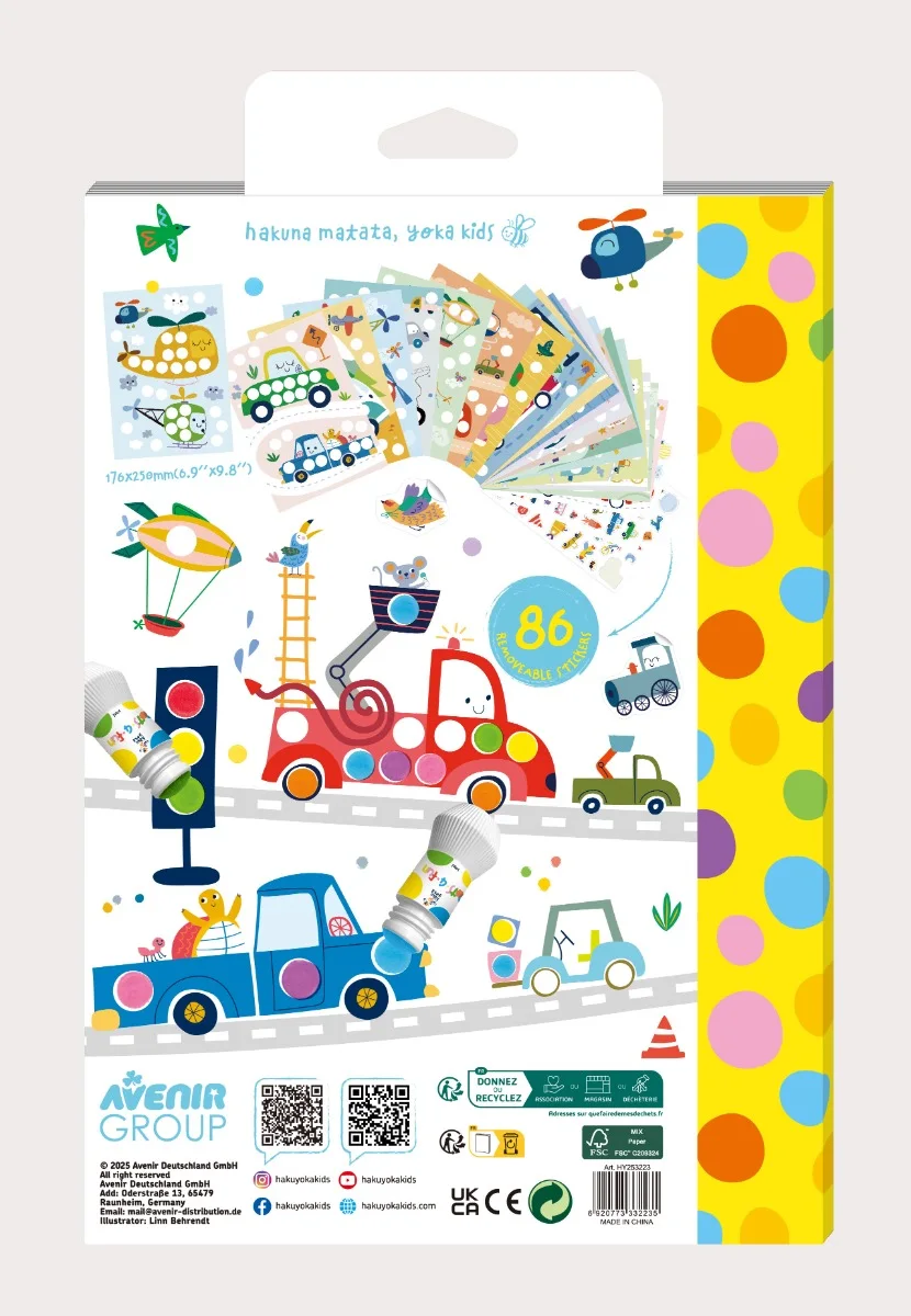 Haku Yoka Dots4Fun Книжка Оцветяване-Транспорт HY253223