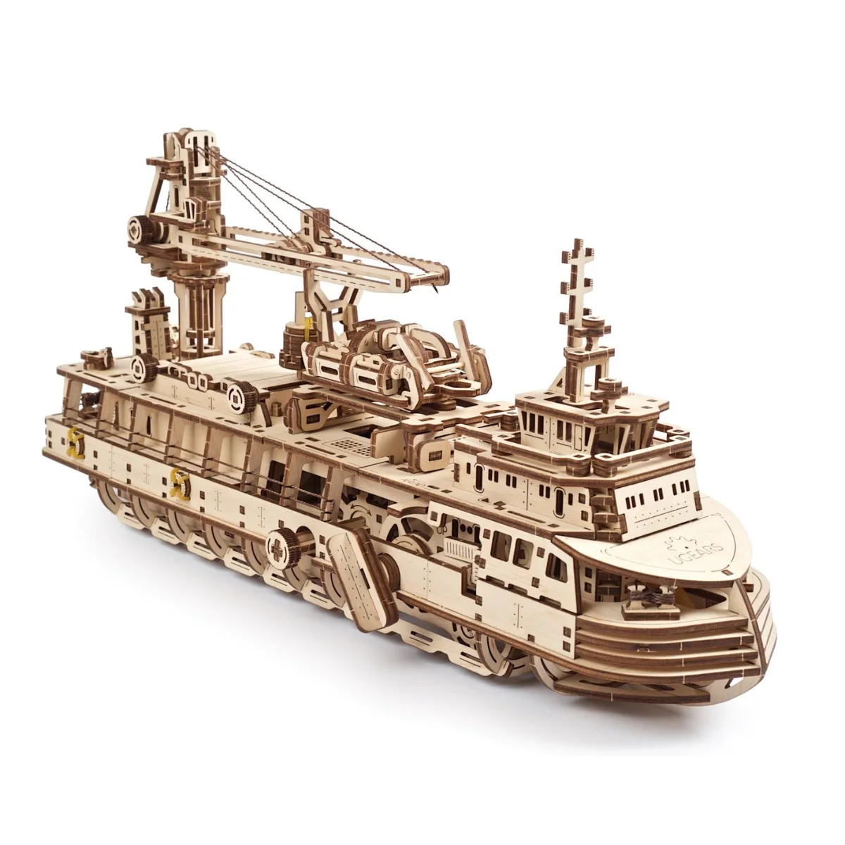 Ugears 3D Дървен пъзел Research Vessel – Изследователски кораб - 70135