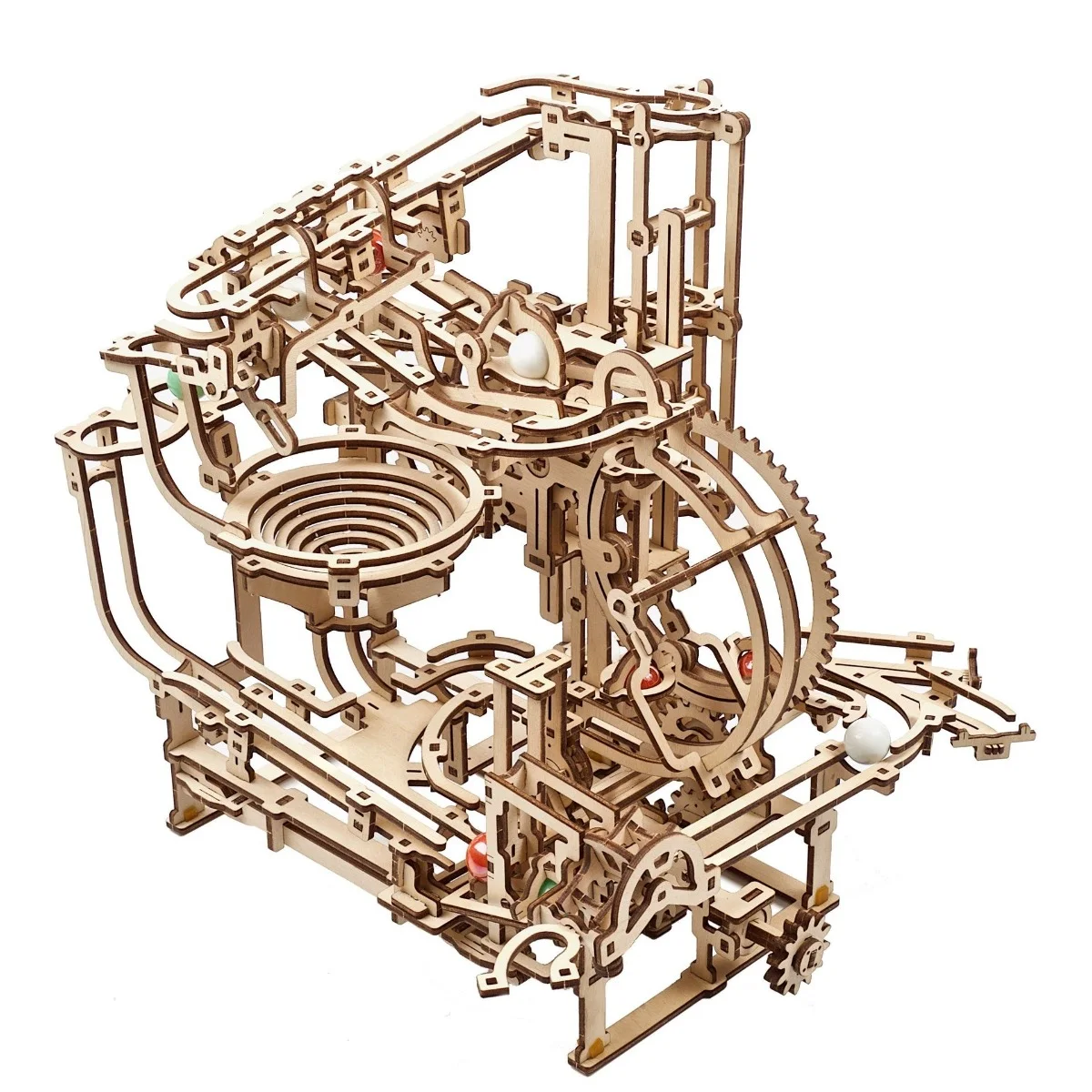 Ugears Marble Run Stepped Hoist&ndash; Писта с постъпателно задвижване -Механичен 3D дървен пъзел-70156