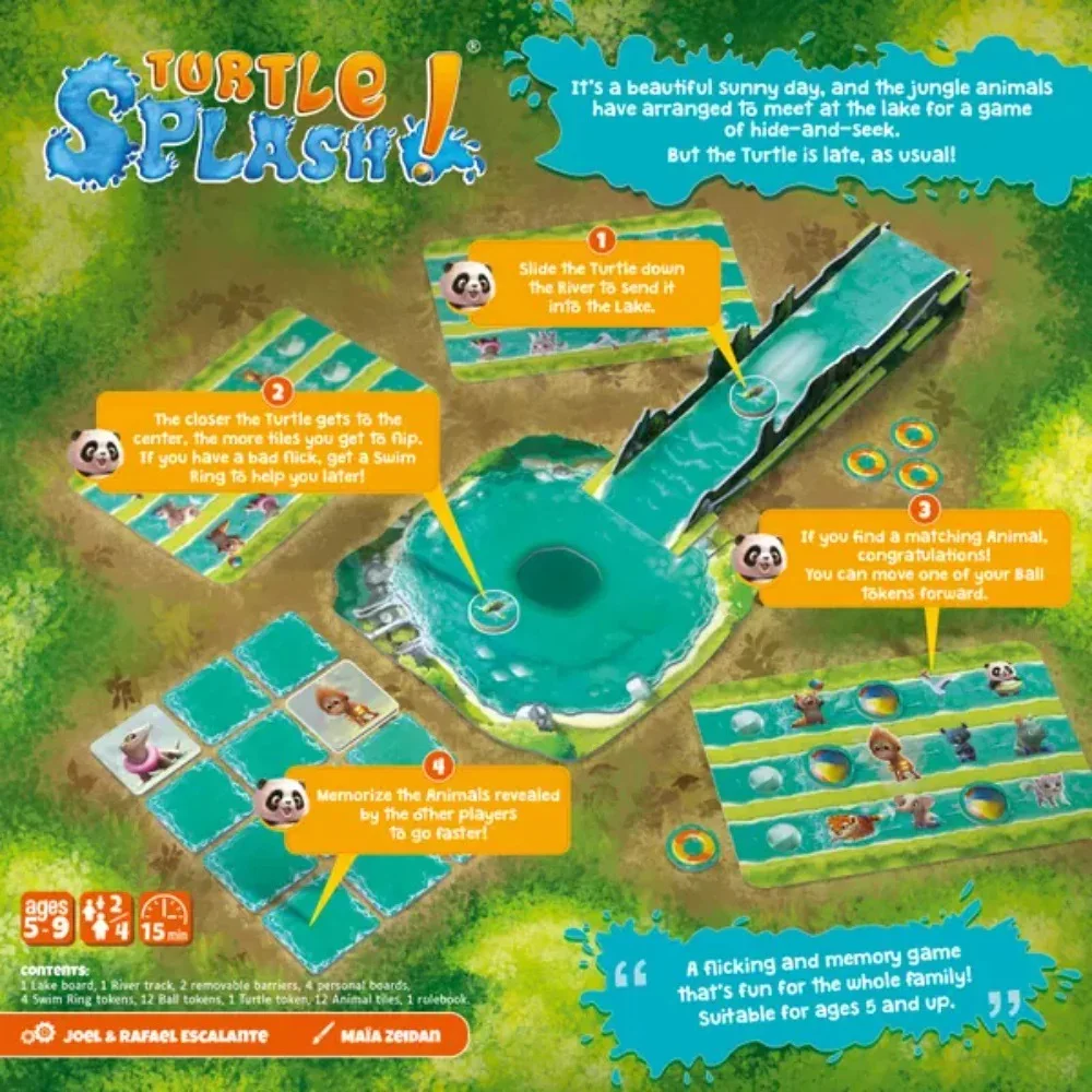 Gigamic Turtle Splash - 5+, 2-4 уч.,картон и дърво