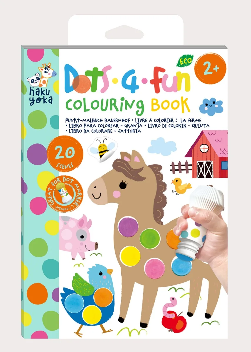 Haku Yoka Dots4Fun Книжка Оцветяване-Ферма HY253224