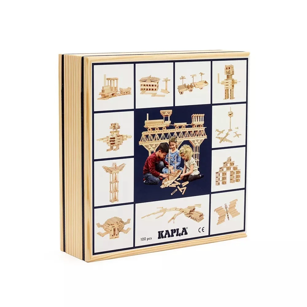 KAPLA&reg; Дървена кутия с 100 дървени елемента-натурално