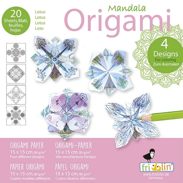 Fridolin Оригами-Оцвети Сам-МАНДАЛА-15х15см -11392