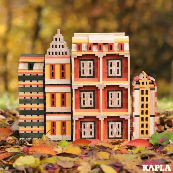 KAPLA&reg; Кутия 200 дървени елемента-ЕСЕН-140 натурални и 60 цветни