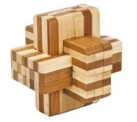 Fridolin 3D Логически Бамбуков Пъзел******- Cross Block 2 -17156