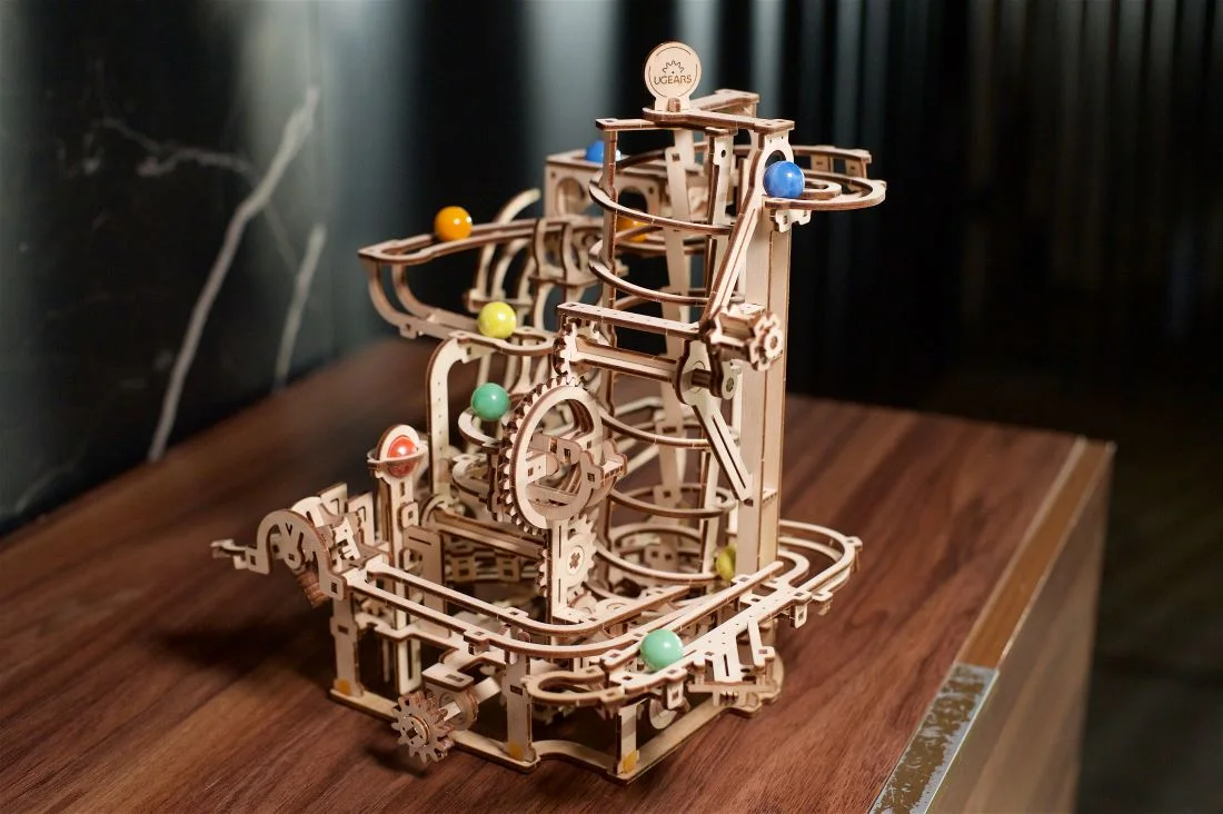 Ugears Marble Run Spiral Hoist - Писта Спирален подемник за мраморни топчета-70177