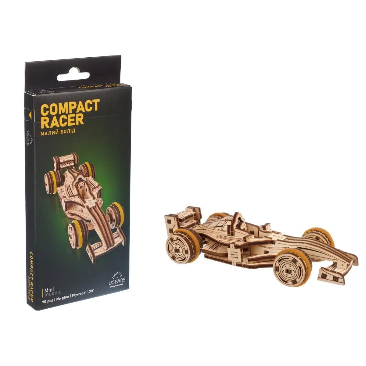 Ugears Compact Racer-Състезателен Автомобил - 3Д дървен механичен модел