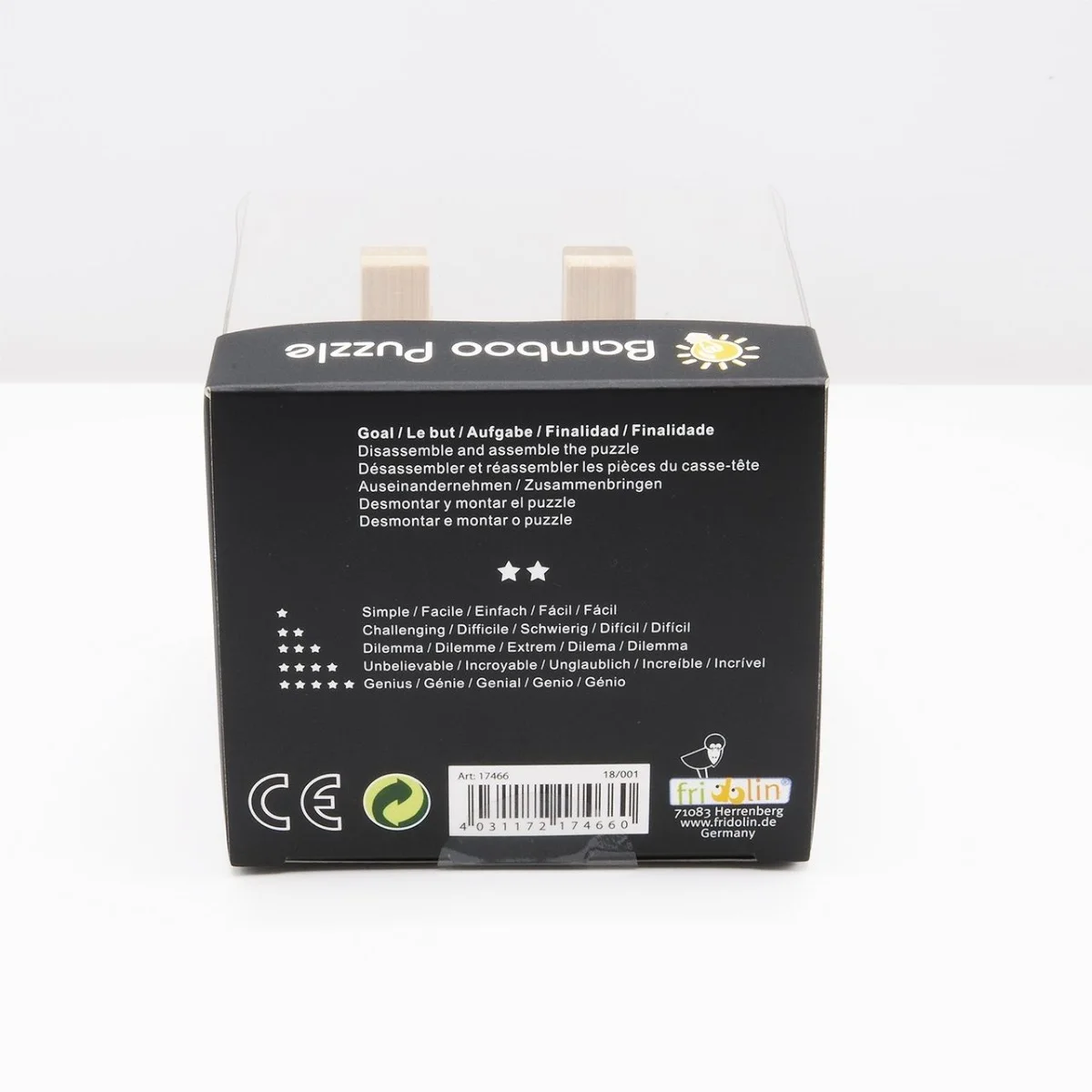 Fridolin 3D Логически Бамбуков Пъзел**-Grid Box -17466