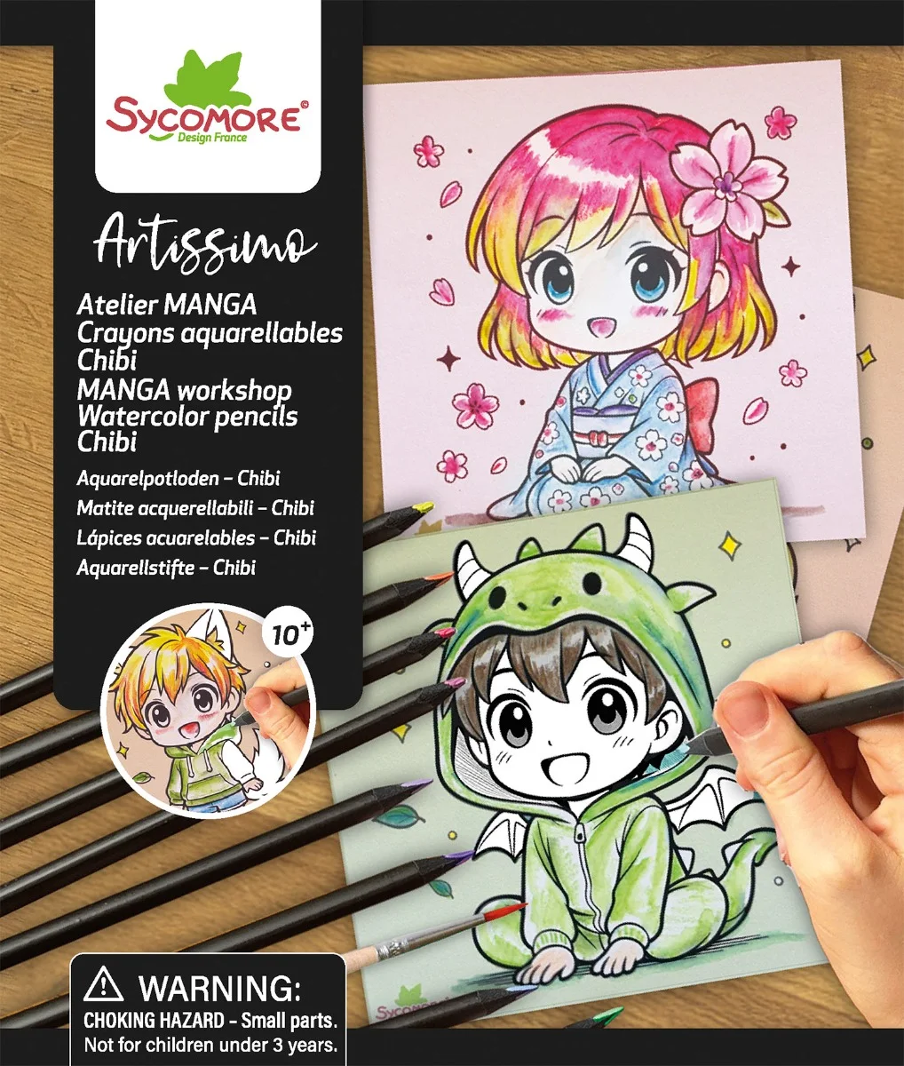 Sycomore Manga-S-Рисувам Манга-Chibi-с водни моливи