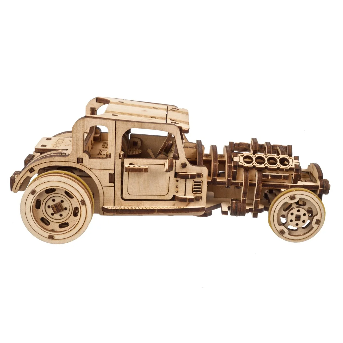 Ugears Hot Rod Furious Mouse - Състезателен автомобил-3Д дървен  механичен модел-70192