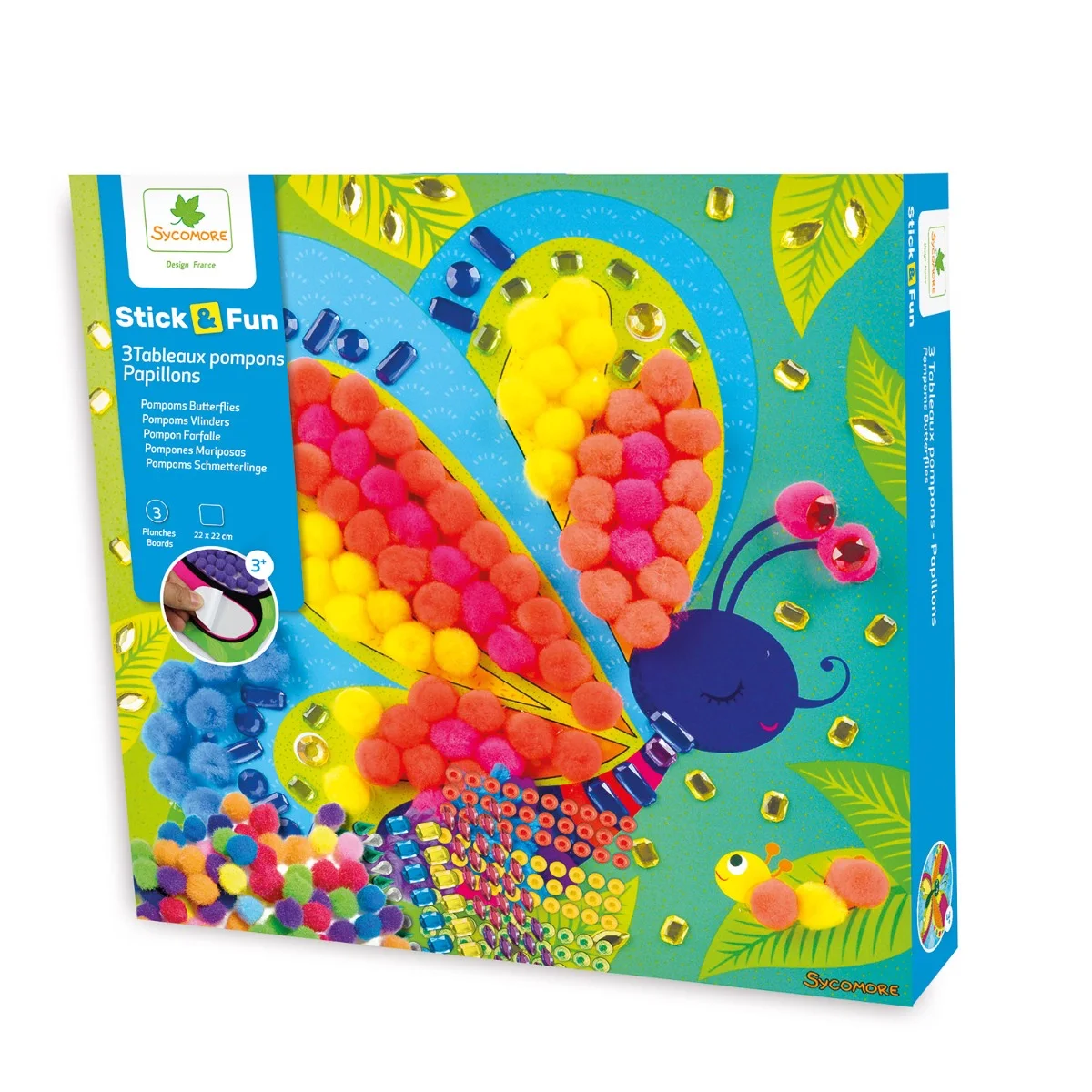 Sycomore Stick'N Fun-S-Апликации с помпони-Пеперуда-3y+