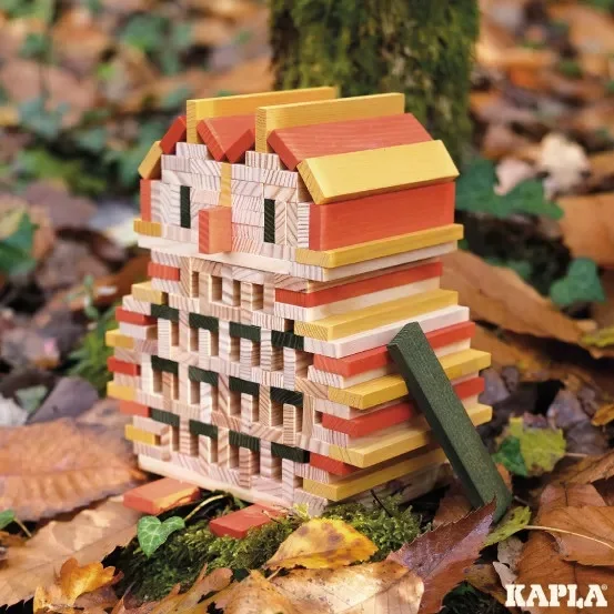 KAPLA&reg; Кутия 200 дървени елемента-ЕСЕН-140 натурални и 60 цветни
