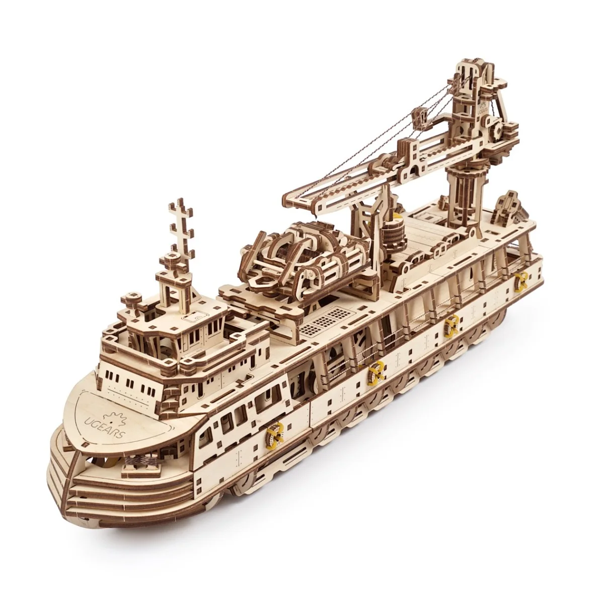 Ugears 3D Дървен пъзел Research Vessel &ndash; Изследователски кораб - 70135