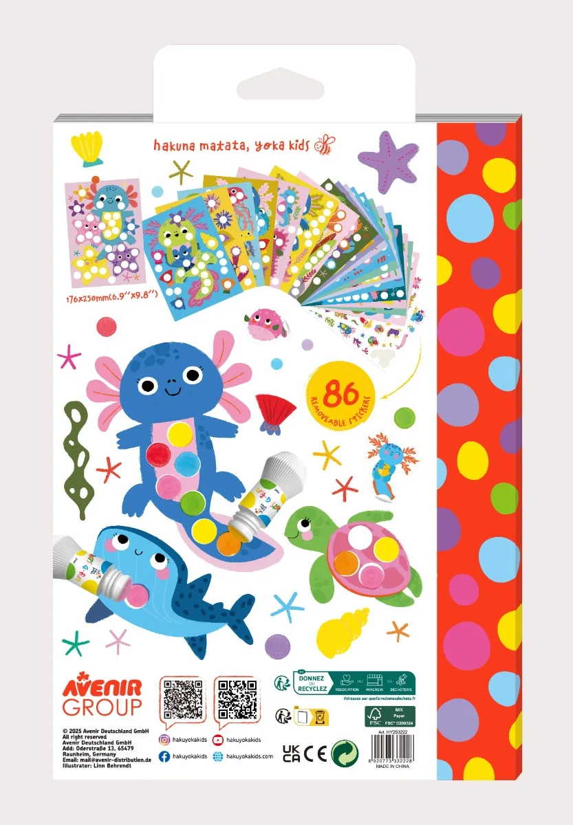 Haku Yoka Dots4Fun Книжка Оцветяване-Аксолотъл HY253222