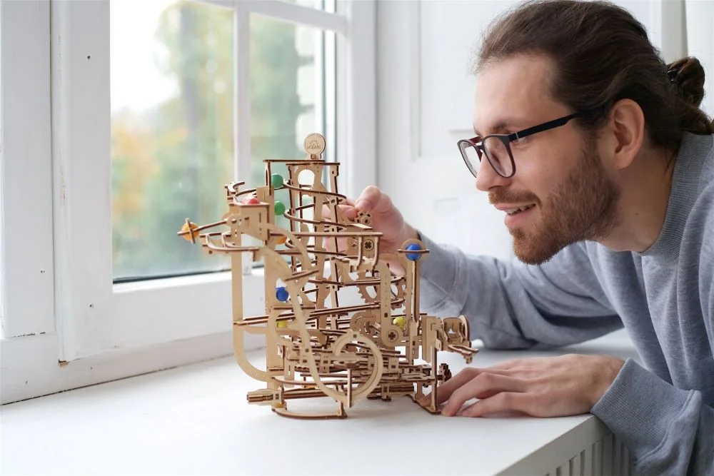 Ugears Marble Run Spiral Hoist - Писта Спирален подемник за мраморни топчета-70177