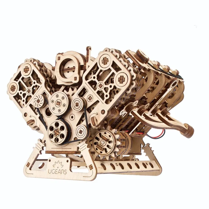 Ugears Engine V8 Двигател -3Д модел-Дърво-Мащаб 1:6 - 70264