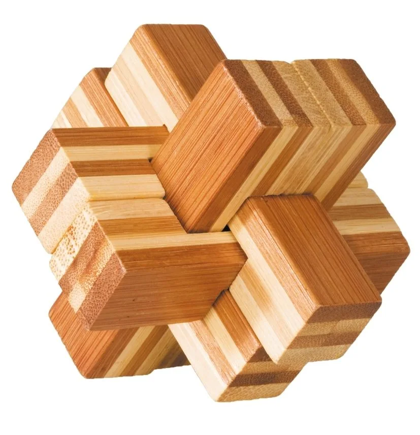 Fridolin 3D Логически Бамбуков Пъзел****- Block Cross -17468