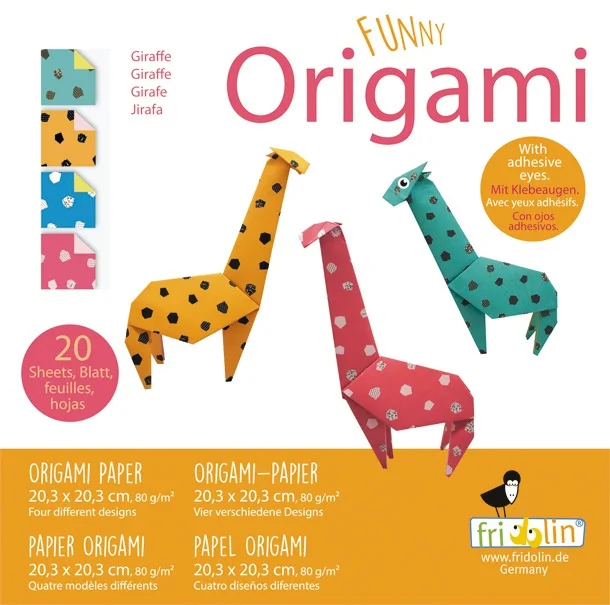 Fridolin Оригами-ЖИРАФ-20 листа,20х20см -11338