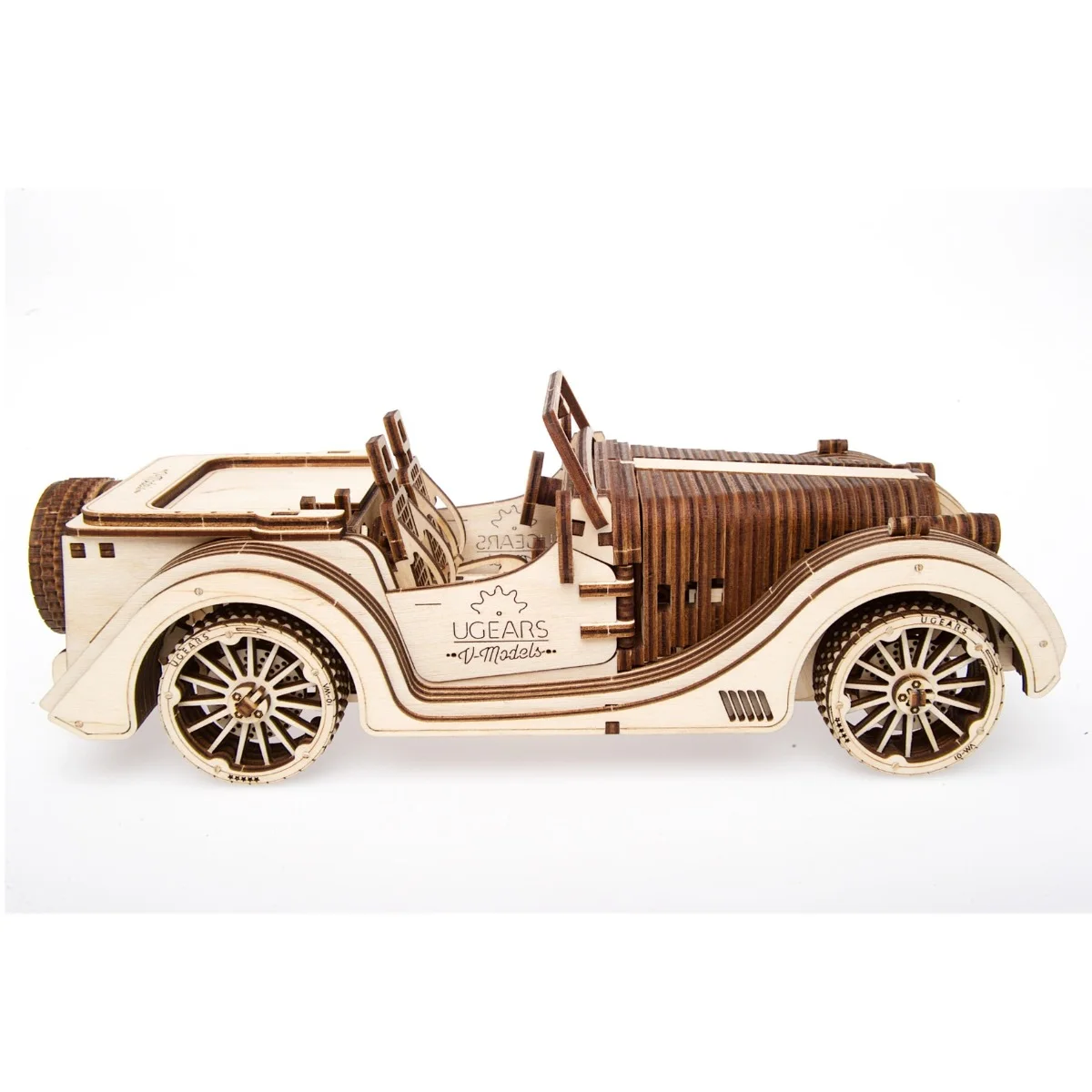 Ugears 3D Дървен пъзел Roadster VM-01 &ndash; Механичен автомобил - 70052