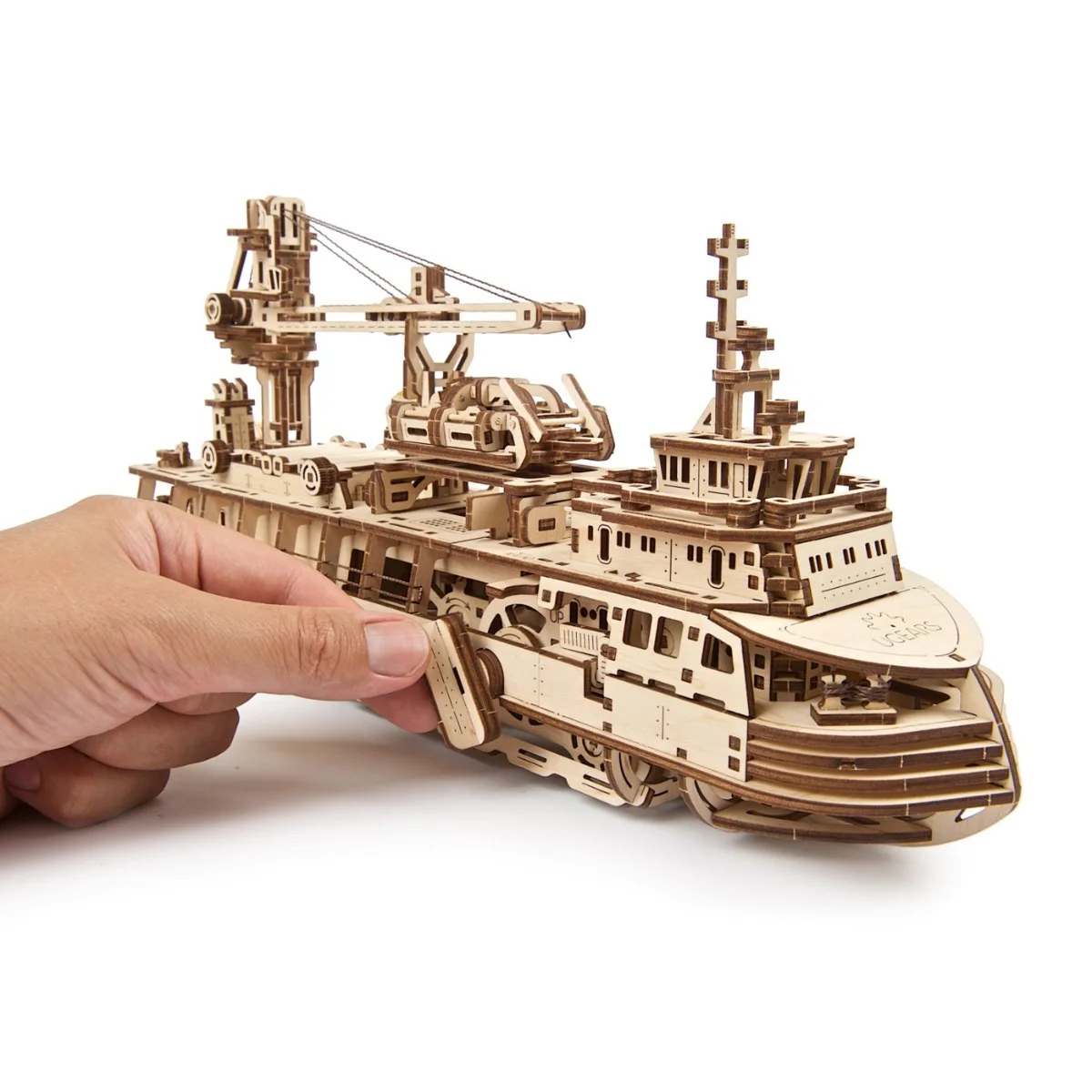 Ugears 3D Дървен пъзел Research Vessel &ndash; Изследователски кораб - 70135
