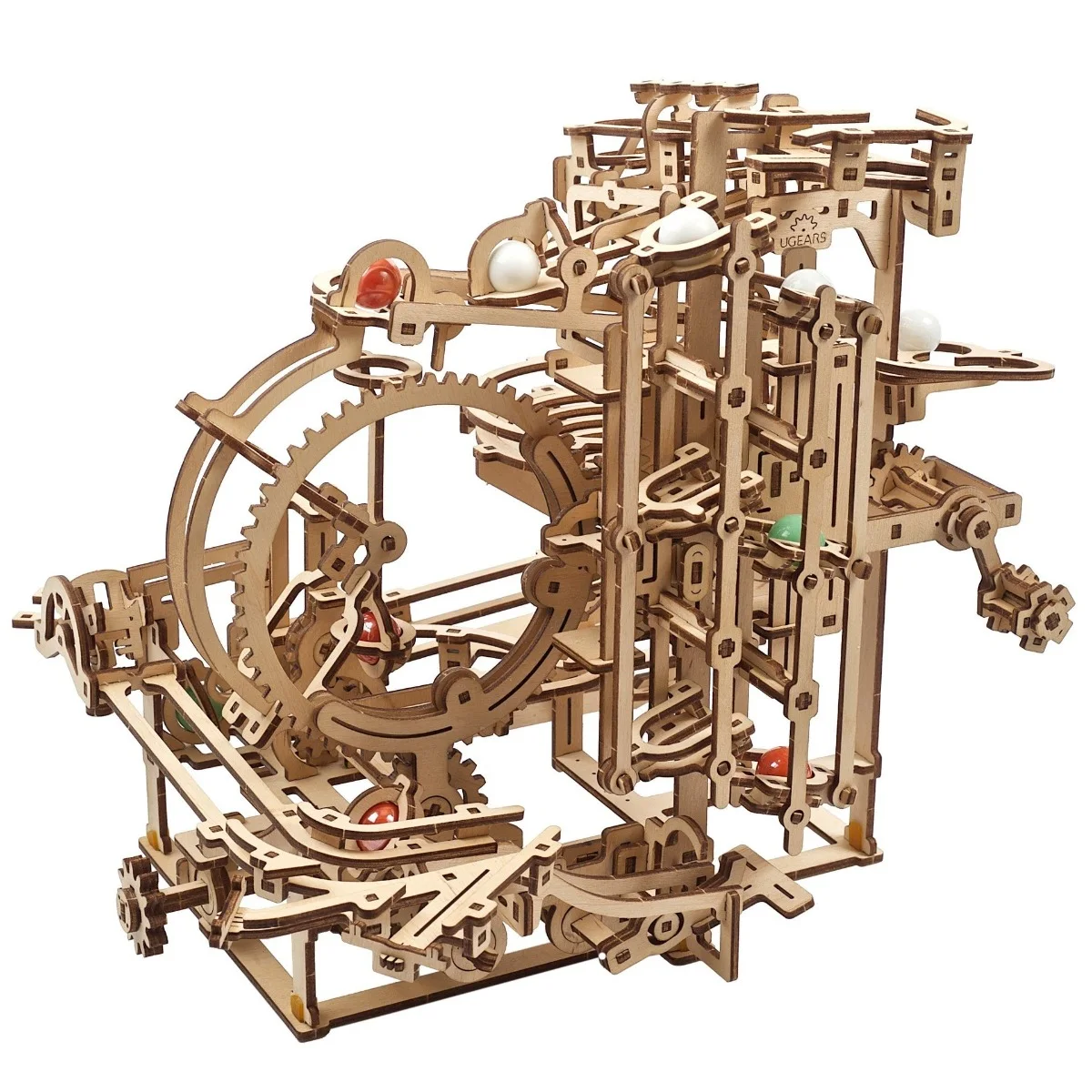 Ugears Marble Run Stepped Hoist&ndash; Писта с постъпателно задвижване -Механичен 3D дървен пъзел-70156