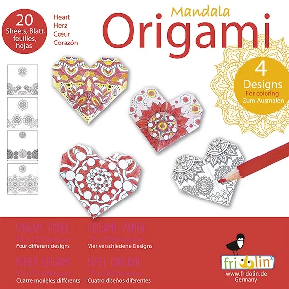 Fridolin Оригами-Оцвети Сам-СЪРЦА-15х15см -11391