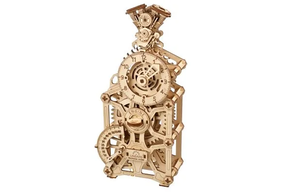 Ugears Механичен Часовник Engine Clock -3Д пъзел-Дърво&nbsp;- 70217
