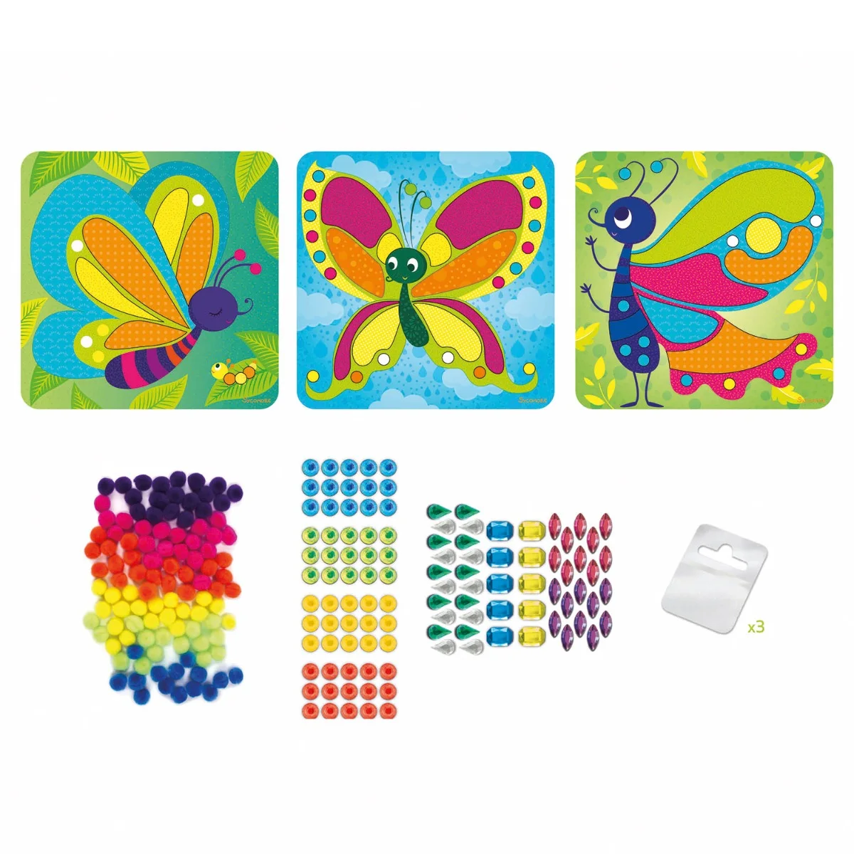 Sycomore Stick'N Fun-S-Апликации с помпони-Пеперуда-3y+