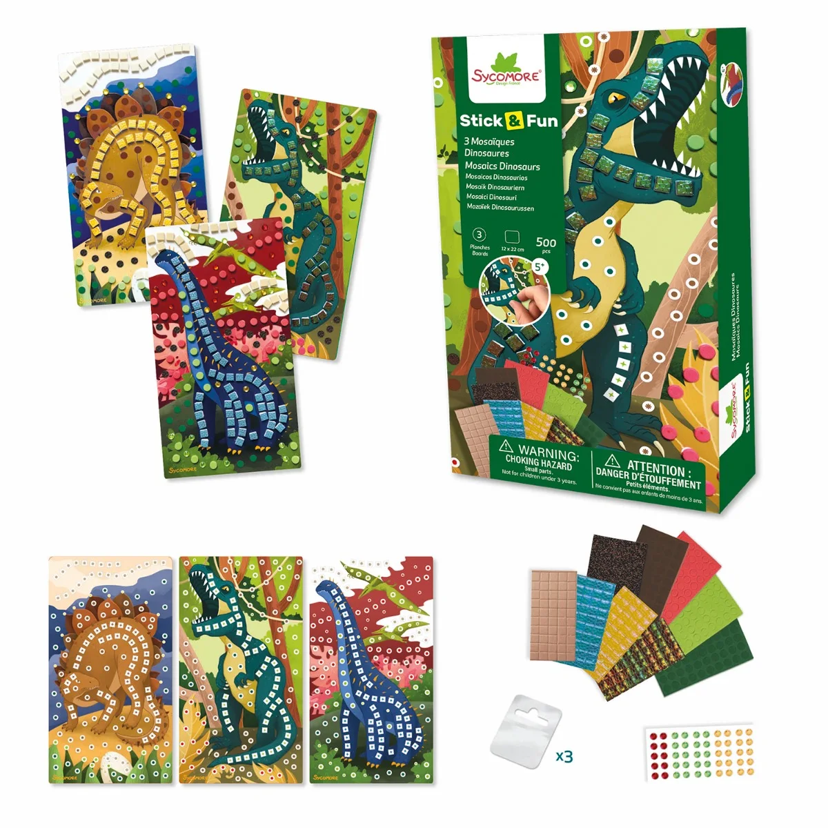 Sycomore Stick'N Fun-XS-Мозайки и мъниста-Динозаври-5y+