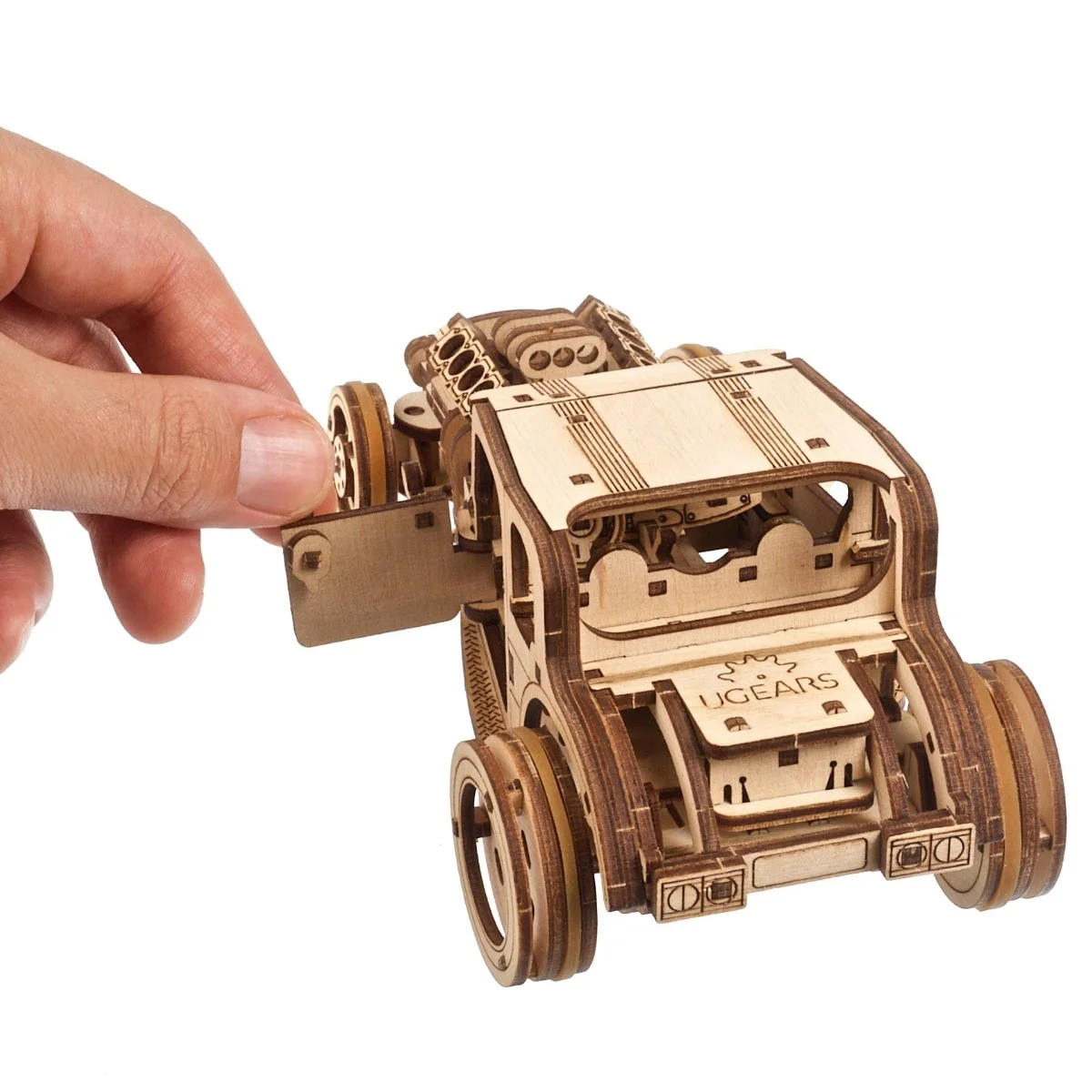 Ugears Hot Rod Furious Mouse - Състезателен автомобил-3Д дървен  механичен модел-70192