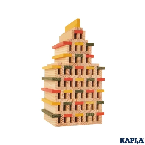 KAPLA&reg; Кутия 200 дървени елемента-ЕСЕН-140 натурални и 60 цветни
