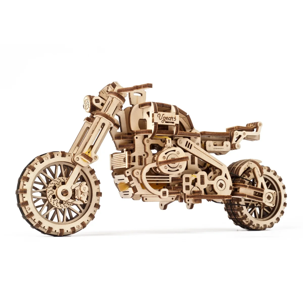 Ugears Scrambler UGR-10-Мотоциклет с кош&ndash; Механичен 3D дървен пъзел-70137